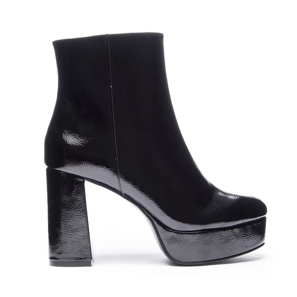 NWOT CHINESE LAUNDRY NENNA PLATFORM BLACK BOOTIES.  SZ 7.5M